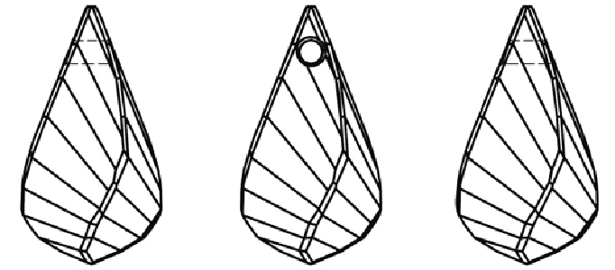 Swarovski Crystal Pendants - 6020 - Helix Line Drawing